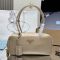 Prada 1BB133 Small Top-Handle Bag in Re-Nylon and Leather Beige