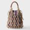 Prada 1BC111 Noue Medium Macrame Bag in Cotton Blue/White