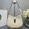 Prada 1BC169 Cleo Shoulder Bag in Brushed Leather Beige