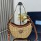 Prada 1BC202 Arque Bag in Wicker and Leather Beige/Brown