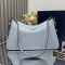 Prada 1BC228 Aimee Large Shoulder Bag in Leather Blue