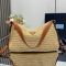 Prada 1BC228 Aimee Large Shoulder Bag in Raffia Beige