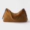 Prada 1BC228 Aimee Large Shoulder Bag in Suede Brown