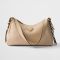 Prada 1BC229 Aimee Medium Shoulder Bag in Leather Beige