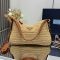 Prada 1BC229 Aimee Medium Shoulder Bag in Raffia Beige