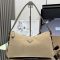 Prada 1BC231 Aimee Large Shoulder Bag in Nubuck Leather Beige