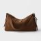 Prada 1BC231 Aimee Large Shoulder Bag in Nubuck Leather Brown