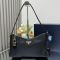 Prada 1BC232 Aimee Large Shoulder Bag in Re-Nylon and Leather with Padlock Black