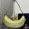 Prada 1BC255 Demi-Lune Shoulder Bag in Leather Green