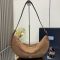 Prada 1BC255 Demi-Lune Shoulder Bag in Suede Brown