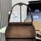 Prada 1BC262 Enchaine Medium Bag in Suede Brown