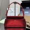 Prada 1BC262 Enchaine Medium Bag in Suede Red