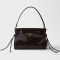Prada 1BC297 Bonnie Small Handbag in Soft Leather Dark Brown