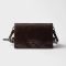 Prada 1BD082 Shoulder Bag in Leather Dark Brown