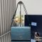 Prada 1BD082 Shoulder Bag in Leather Teal
