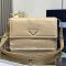 Prada 1BD255 Traveller Medium Shoulder Bag in Padded Re-Nylon Beige
