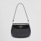 Prada 1BD311 Cleo Small Flap Shoulder Bag in Brushed Leather Black
