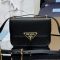 Prada 1BD320 Flap Shoulder Bag in Saffiano Leather Black
