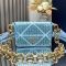 Prada 1BD329 Mini Bag in Satin with Crystals Blue
