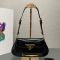 Prada 1BD345 Shoulder Bag in Patent Leather Black