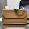 Prada 1BD368 Doux Extra-Large Shoulder Bag in Leather Brown