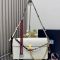 Prada 1BD378 Soft Sound Large Shoulder Bag in Leather with Charms White