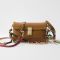 Prada 1BD379 Soft Sound Small Shoulder Bag in Leather with Charms Brown