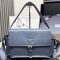 Prada 1BD391 Explore Large Shoulder Bag with Flap in Nappa Leather Blue