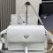 Prada 1BD391 Explore Large Shoulder Bag with Flap in Nappa Leather White