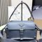 Prada 1BD394 Explore Medium Shoulder Bag with Flap in Nappa Leather Blue