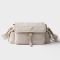 Prada 1BD394 Explore Medium Shoulder Bag with Flap in Nappa Leather White