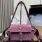 Prada 1BD394 Explore Medium Shoulder Bag with Flap in Suede Pink