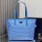 Prada 1BD552 Tessuto Triangulum Tote Bag in Re-Nylon Blue