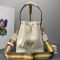 Prada 1BE018 Bucket Bag in Vitello Dino Leather White