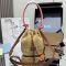 Prada 1BE068 Mini Crochet Bucket Bag in Raffia and Leather with Cotton Rope Handle Beige