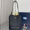Prada 1BE080 Medium Bucket Bag in Leather Black