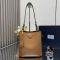 Prada 1BE080 Medium Bucket Bag in Leather Brown