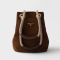 Prada 1BE082 Mariner Small Bucket Bag in Suede Brown