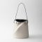 Prada 1BE085 Buckle Bucket Bag with Belt in Leather White/Black