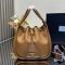 Prada 1BE087 Darling Bucket Bag in Leather Brown