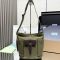 Prada 1BE106 Route Mini Bucket Bag in Canvas and Leather Khaki