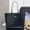 Prada 1BG107 Tote Bag in Re-Nylon and Saffiano Leather Black