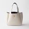 Prada 1BG335 Liaison Small Handbag in Leather White/Black