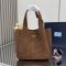 Prada 1BG335 Liaison Small Handbag in Suede Brown