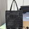 Prada 1BG393 Crochet Tote Bag in Raffia Black