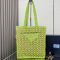 Prada 1BG393 Crochet Tote Bag in Two-Tone Raffia Green/Apricot