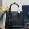Prada 1BG443 Double Small Bag in Saffiano Leather with Leather Key Ring Black