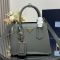 Prada 1BG443 Double Small Bag in Saffiano Leather with Leather Key Ring Grey