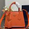 Prada 1BG443 Double Small Bag in Saffiano Leather with Leather Key Ring Orange