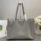 Prada 1BG460 Large Tote Bag in Leather Grey